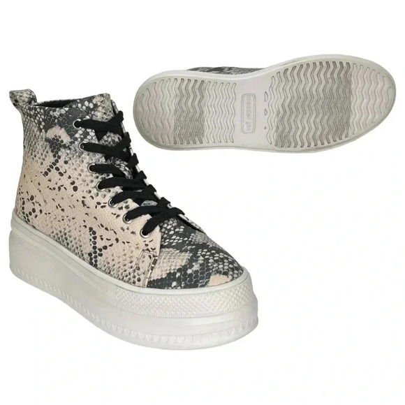Madden Girl Chucki Snake Print Faux Leather High Top Womens Sneakers Size 8.5M - Picture 10 of 13